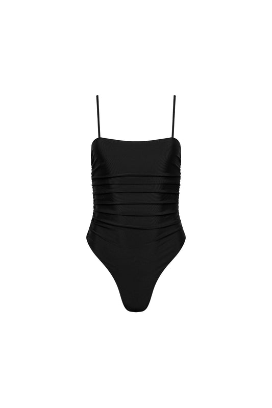 Seychelles Ruched One Piece Black