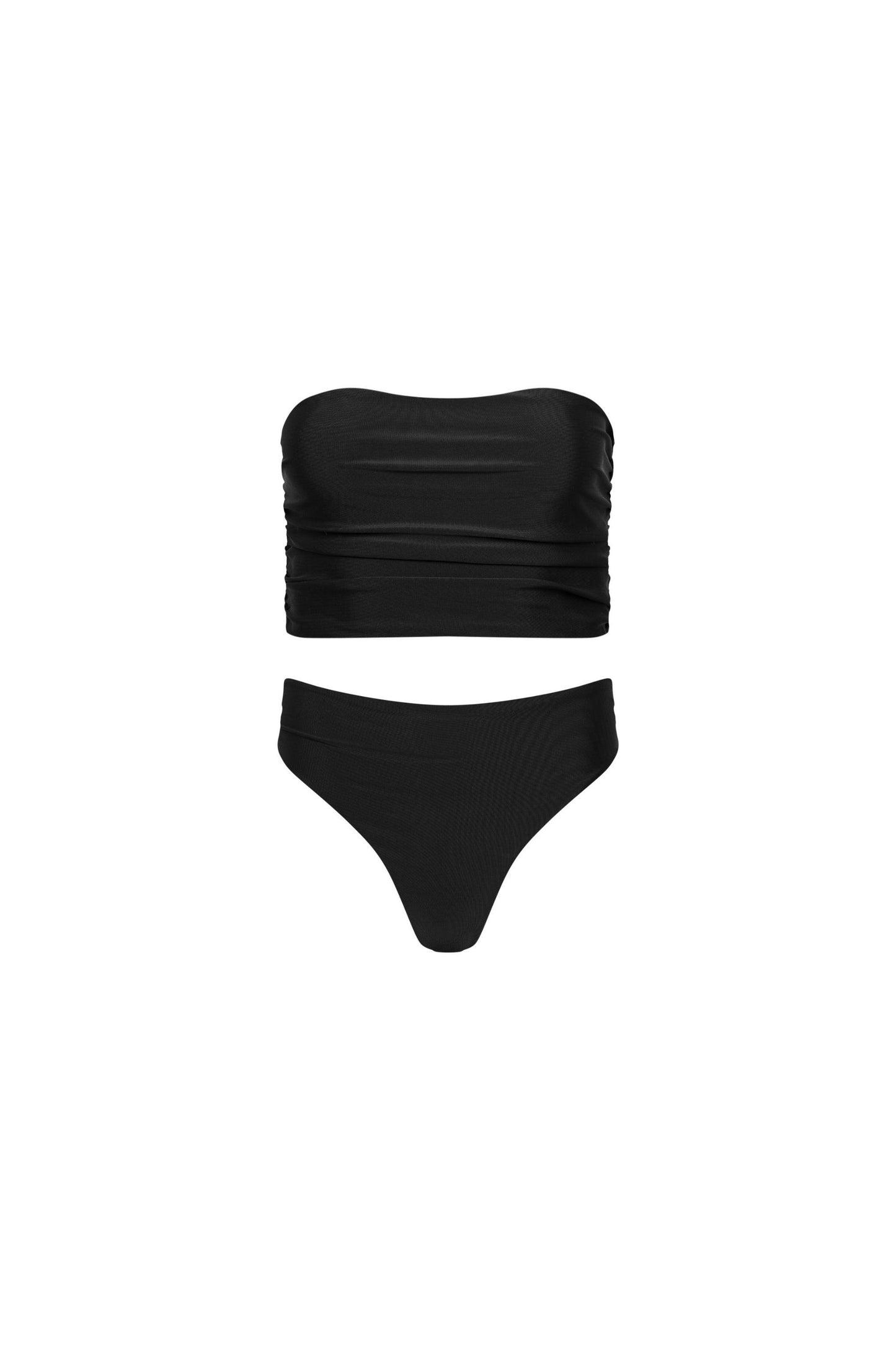 Capri Ruched Tankini Set Black