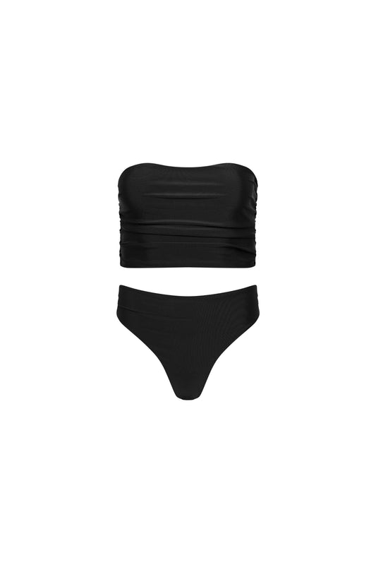 Capri Ruched Tankini Set Black