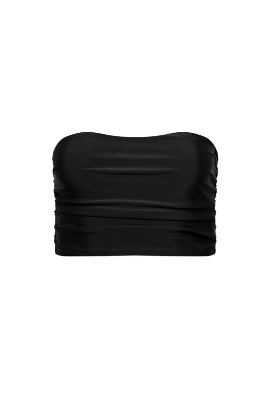 Capri Ruched Tankini Top Black